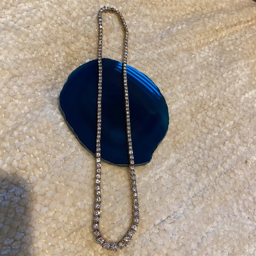 Solid Crystal And 925 Sterling Silver Necklace - image 3